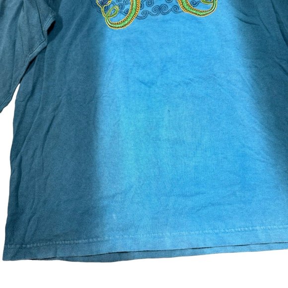 VTG Extreme Limit Dragon Star Long Sleeve T-Shirt Pullover Tie Dye Ombre Blue - Picture 2 of 10